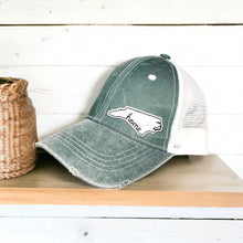 Load image into Gallery viewer, North Carolina "Home" Distressed Ladies Trucker Hat