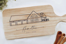 Load image into Gallery viewer, Custom Home Sketch Cutting Board