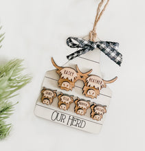 Load image into Gallery viewer, Highland Cow Herd Family Ornament
